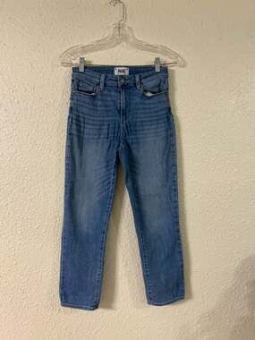 PAIGE Hoxton Slim Crop High-Rise Blue Denim Jeans